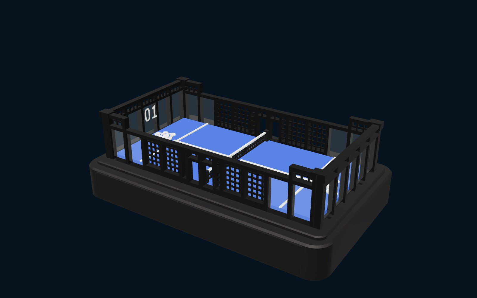 A hand-size PadelPoint court, as the designer starts it.